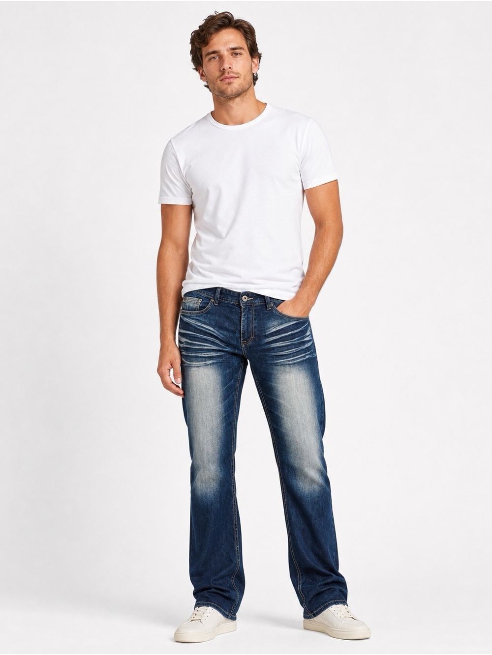 Buffalo David Bitton Men's Dark Blue Bootcut Jeans